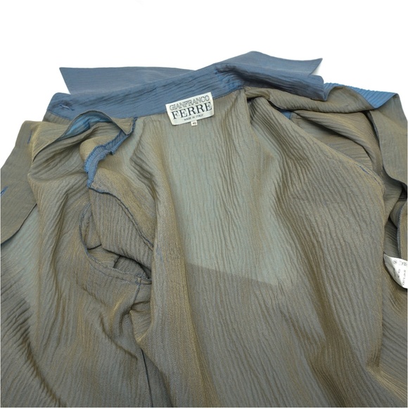GIANFRANCO FERRÉ Silk Blend Plissé Blouse IT 40 - Picture 8 of 14